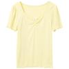 Sancai Plus Size Square Neck Ribbed Bowknot T-Shirt