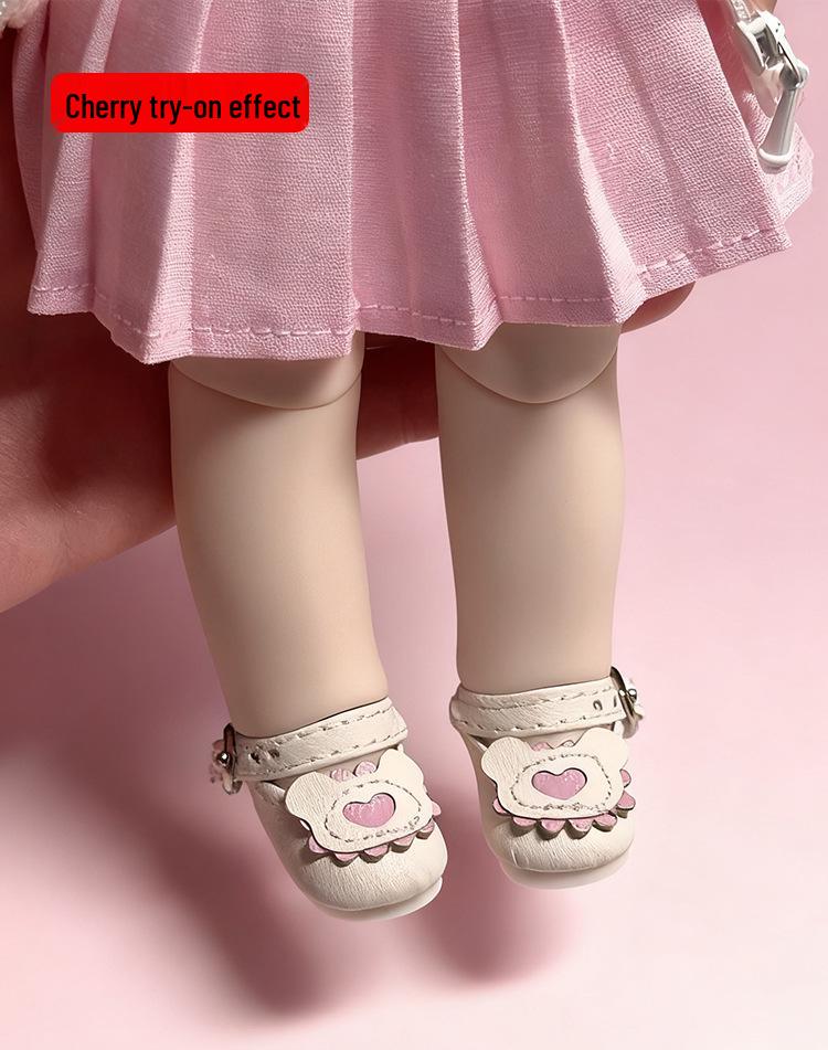 Genuine Six-Point BJD Doll Shoes - Multi-Color Little Bear Egg Roll Style, YOSD Compatible and Versatile Cherry Design for Female Dolls
