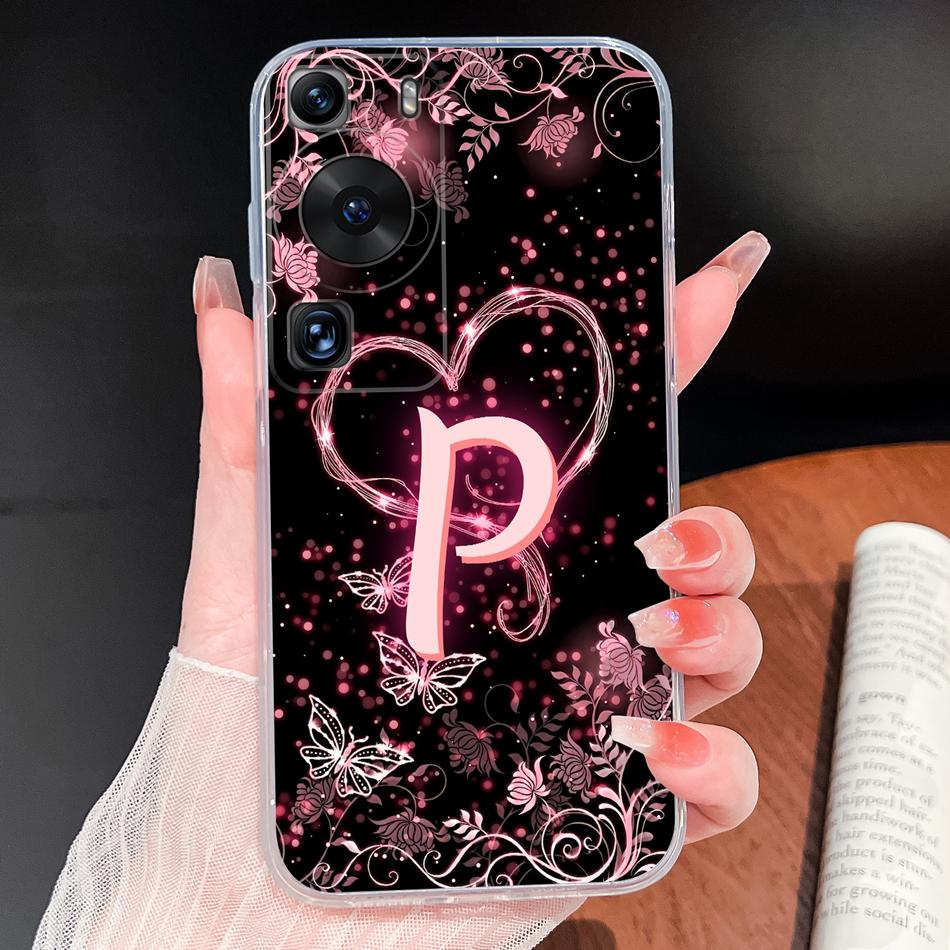 Phone Case For Huawei P60 P50 Pro P50E Lovely Letters Lightweight Soft TPU Transparent Silicone Shell For Huawei P 60 P 50 Cover