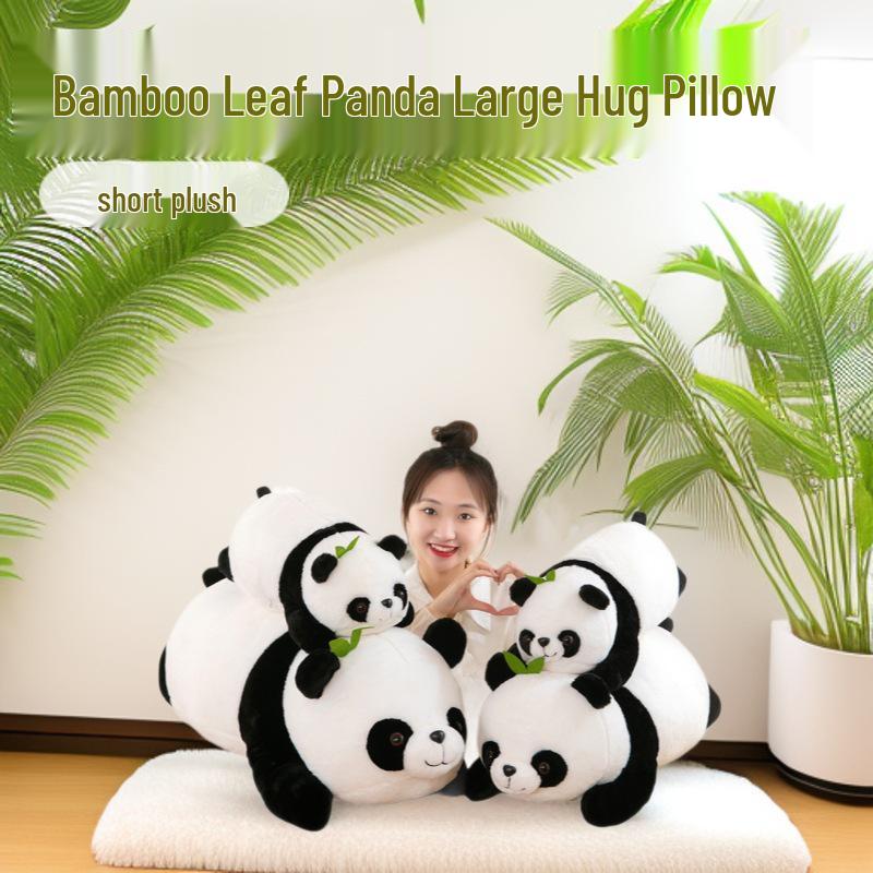 Bamboo Leaf Panda Plush Toy - Large Cute Pillow & Bed Backrest Birthday Gift Doll