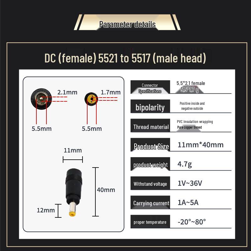 

Перетворювач живлення DC5.5x2.1 (гніздо) на різні специфікації DC/USB