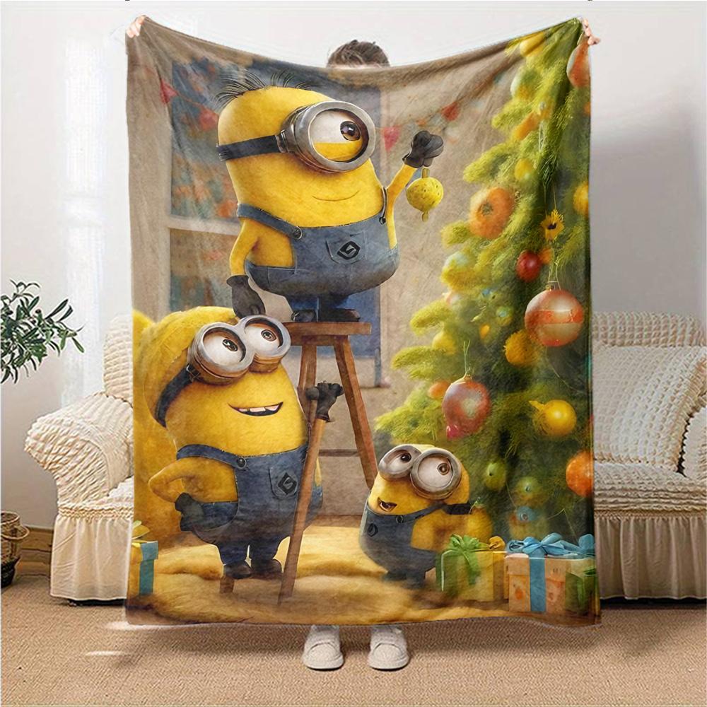 1Pc Winter Snowman Adventure Blanket Soft Throw Blanket For Home Bedroom Bed Sofa Travel Office Solid Christmas Blanket