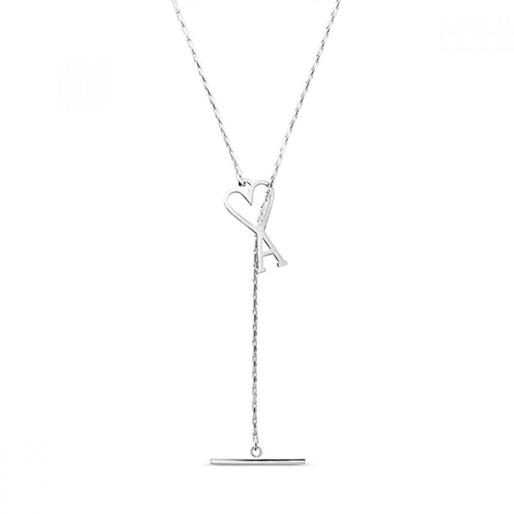 

Ami Ujw916 361 900 Ami De Coeur Heart Logo Chain Necklace UJW916 361 900