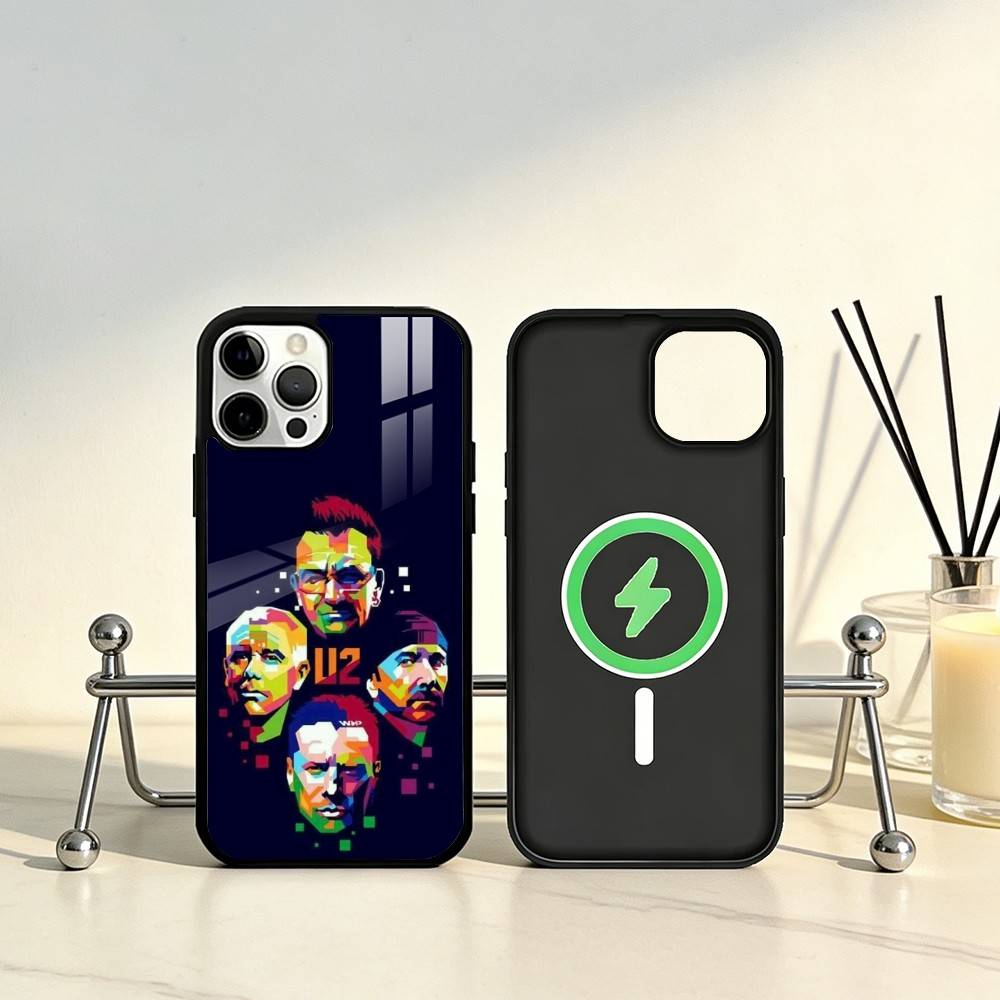 Band U-U2 Handyhülle Für iPhone17,16,15,14,13,12,11 Plus,Pro Max Magnetisch Für Magsafe Kabelloses Laden