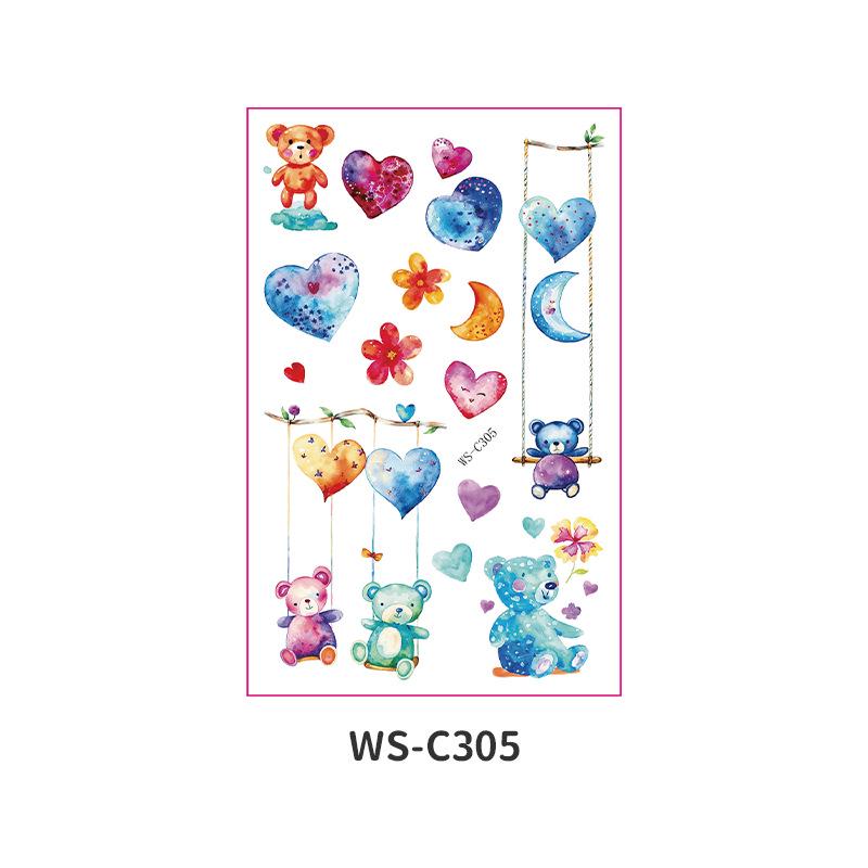 Fairy Tale Glitter Tattoo Stickers: Waterproof Butterfly, Unicorn & Bear Designs