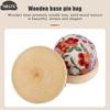 1pc Pincushion Vintage Embroidery Pin Cushions Half Round Pin Pad With Wooden Base Needle Holder For DIY Craft Sewing Accessorie