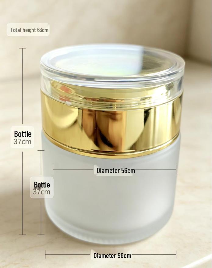 Acrylic Frosted Glass Cream Jar with Gold Rim Lid - Available in 15g, 20g, 30g, 50g Sizes - Travel Size Cosmetic Bottles