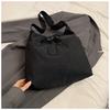 Women's Solid Color Tote Bag Wide Shoulder Strap Shoulder Bag Crossbody Bag