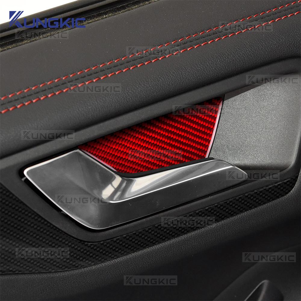 For Ford Focus/Focus ST 2019 2020 2021 2022 2023 2024 2025 Real Soft Carbon Fiber Sticker LHD Car Interior Door Inner Bowl Frame