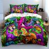 "Colorful Dinosaur 3-Piece Set" Suitable for kid's and adults' bedroom,Multiple sizes, Exquisite 3PC bedding set, gift