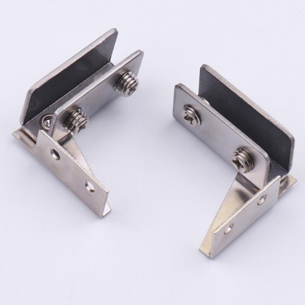 2 st Glasdörrsgångjärn Vitrinskåpsgångjärn Icke-perforerat Vinskåp Sidomonterat Gångjärn Glasfäste Möbelbeslag