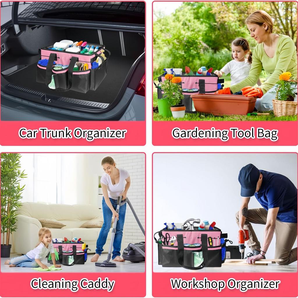 Large Capacity Cleaning Kit Bag, Portable Crossbody Handbag For Cleaning Tools Storage