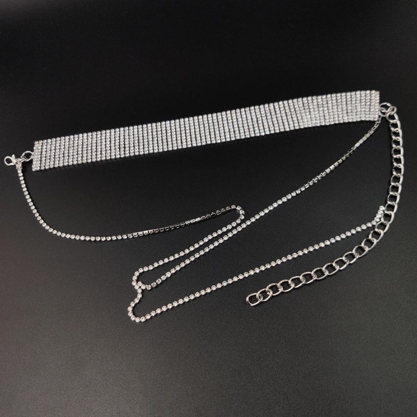 Exaggerated Retro Layered Necklace with Full Diamond Alloy