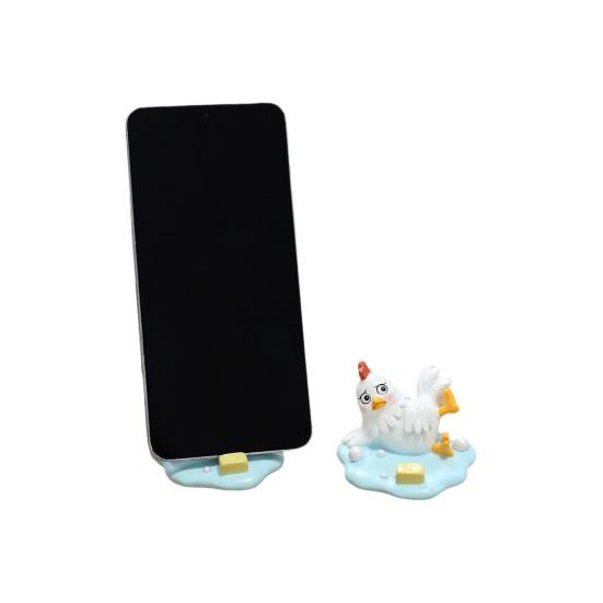 Suporte para Celular Resina Frango Escorregadio Figura Fofa Engraçada Suporte de Telefone Base Estável Antiderrapante Uso em Mesa e Carro Acessórios Decorativos para Presente