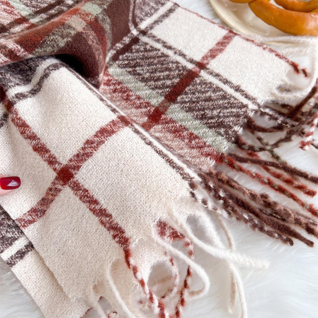 New Women Cold-Proof Winter Warm Scarf Stripe Thick Fashion Luxury Designer Soft Shawls Tassels Pashmina Cashmere Foulard