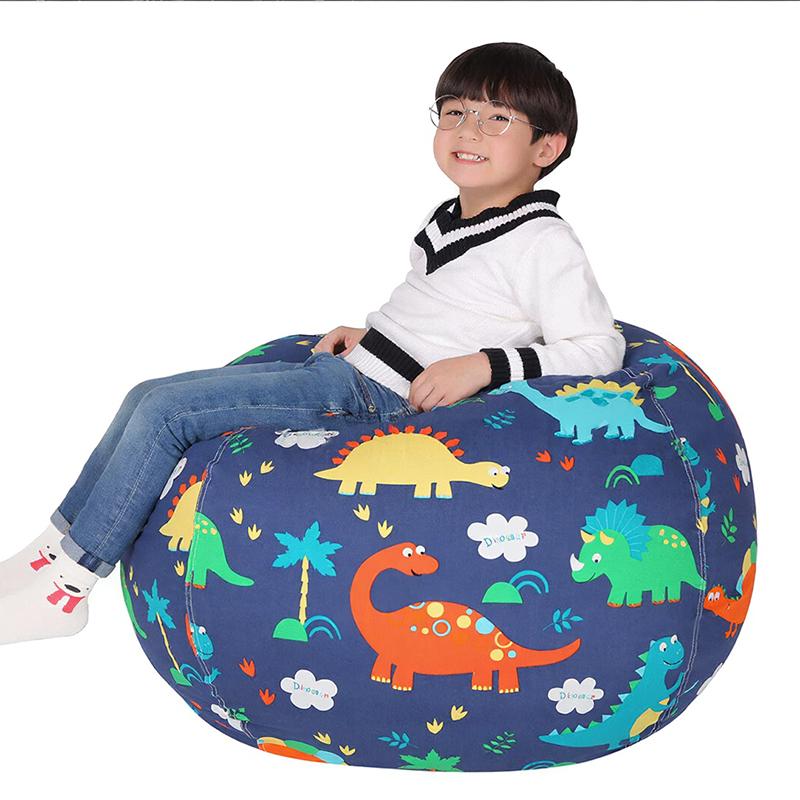 Children's Stuffed Animal Holding Bean Bag Chair Set For Finishing Children's Plush Toys Large Quality Canvas Toy Storage Bag