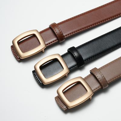 Fashionable Real Cowhide Belt for Women Solid Color Decorative Belt with Dress Small Windbreaker Decoration