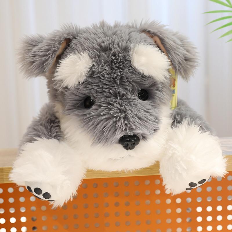 30/45/60CM Lovely Plush Schnauzer Puppy Plush Toys Stuffed Soft Animal Dolls Kawaii Schnauzer Dog Nice Birthday Christmas Gifts