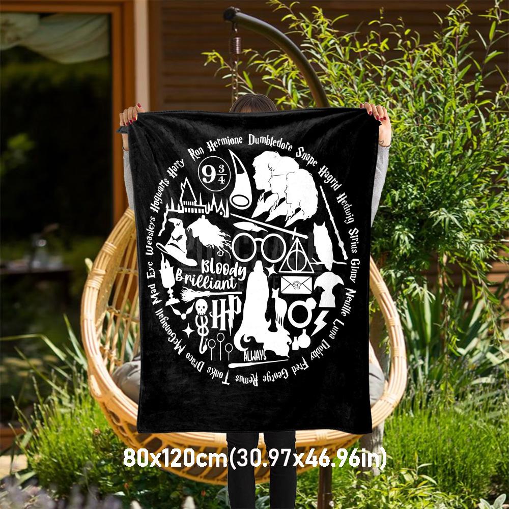 1pc Hogwarts Harry Potter Outdoor Flannel Throw Blanket All Season Soft Warmth,Home Decor 1031086