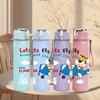 1PC Fly Paper Airplane Kid Pattern 750ml Color Plastic Sports Water Bottle Leakproof Flip Straw Lid Suitable for Sports Office Home Use