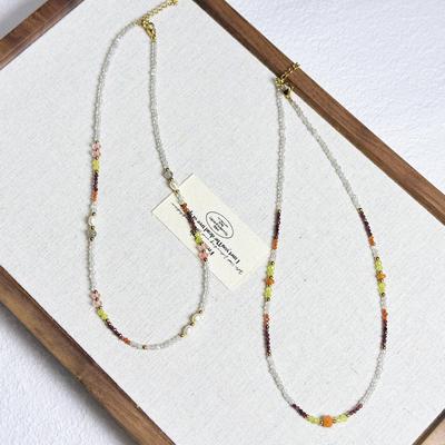 Multi-Color Natural Stone Luxury Necklace with Moonstone & Garnet Beads