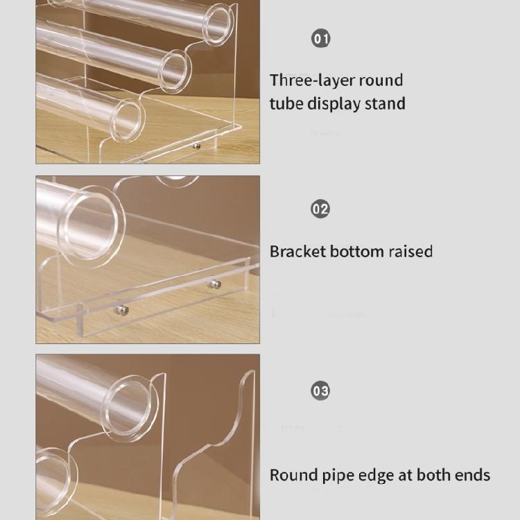 Transparent 3 Levels Acrylic Bracelet and Watch Stand Stylish Timepieces Display Rack Jewelry Organization Supplies