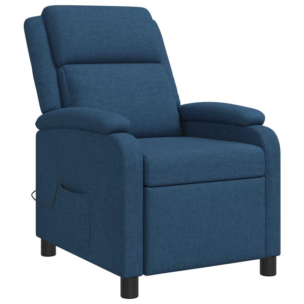 Massage Recliner Blue Fabric