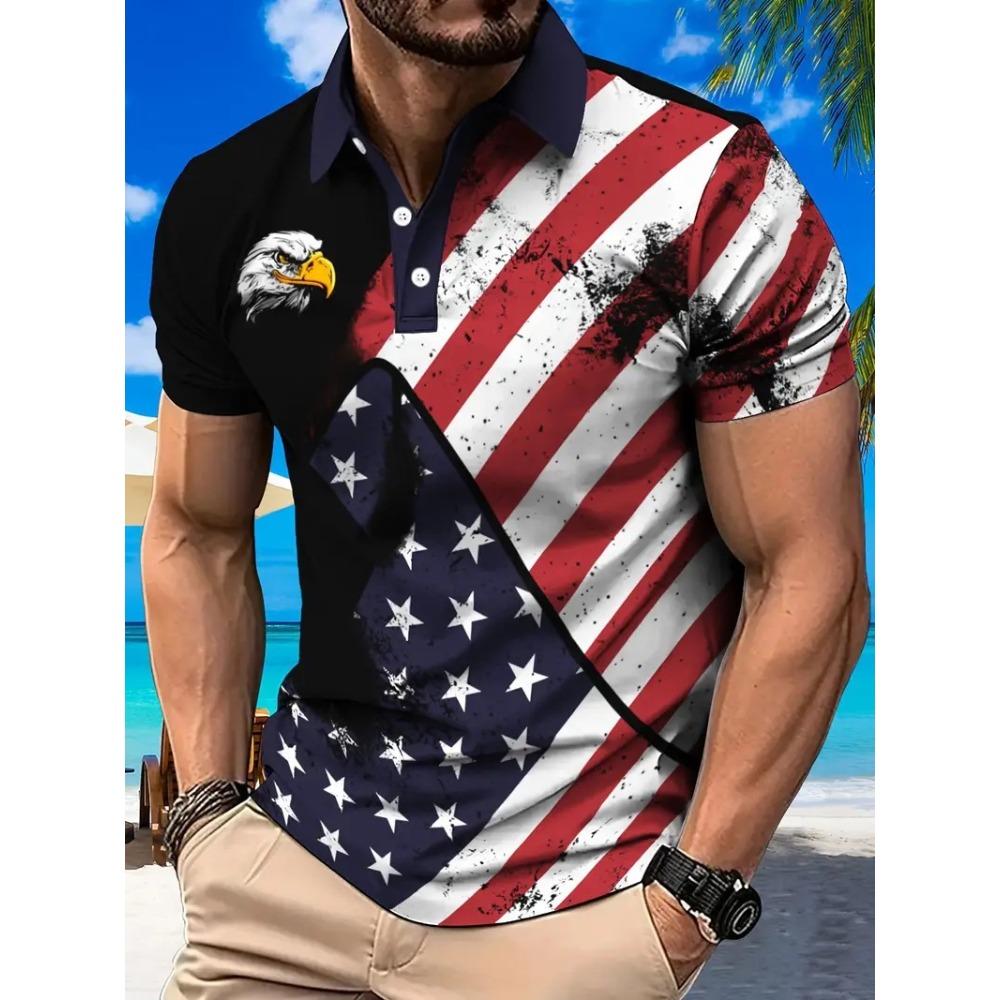 Polo digital printing European and American men S