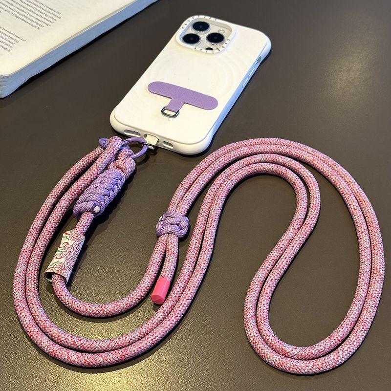 

Chinese Style Long Phone Lanyard Double Buckle Anti Loss Sturdy Hanging Rope Bell Five Pointed Star Hanging Decoration Charm