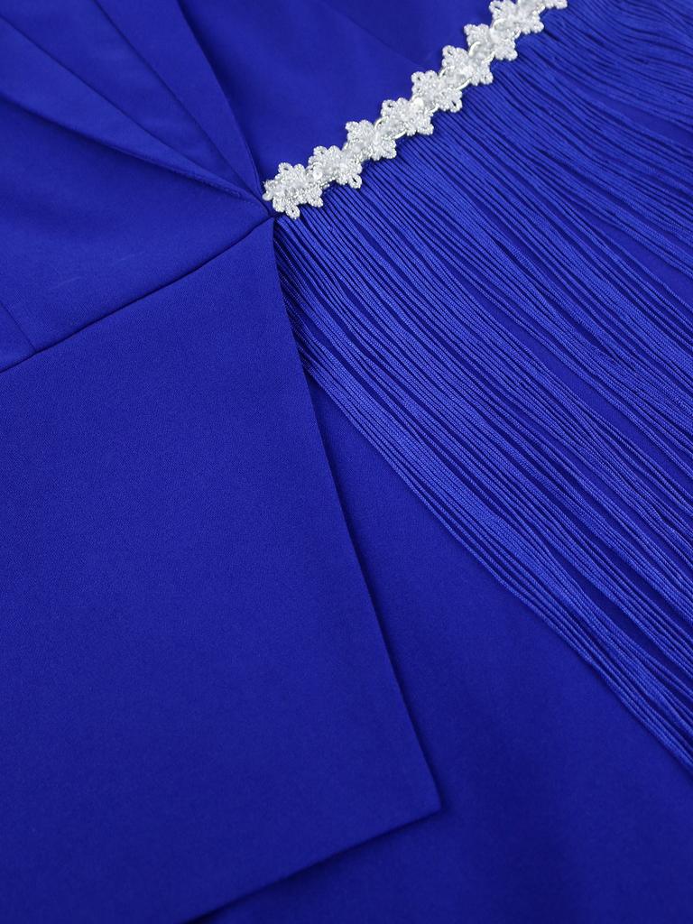 Women Luxury Guest Wedding Party Dresses Elegant V Neck Short Ruffles Sleeves Irregular Slit Bodycon Slim Classy Fashion Gowns