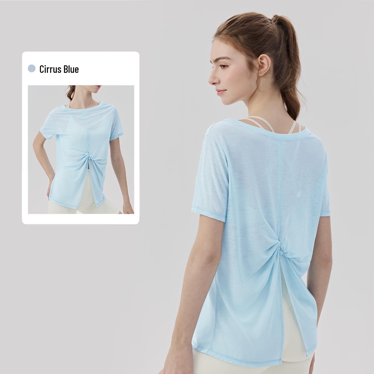 

Women s Spring/Summer Yoga One-Shoulder Short Sleeve Top - Lightweight & Breathable Fitness Cover-Up Extra Large