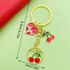 Red Cherry Pearl Resin Keychain Pendant