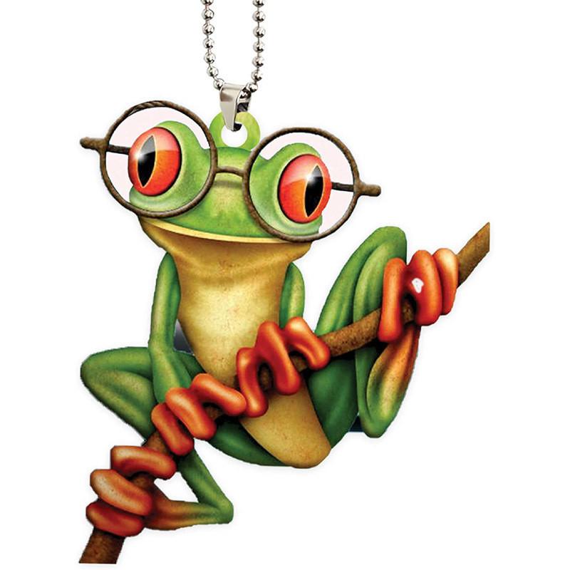 New Exciting Green Frog Car Charm Adorable Acrylic Keychain Home Decor Accessory