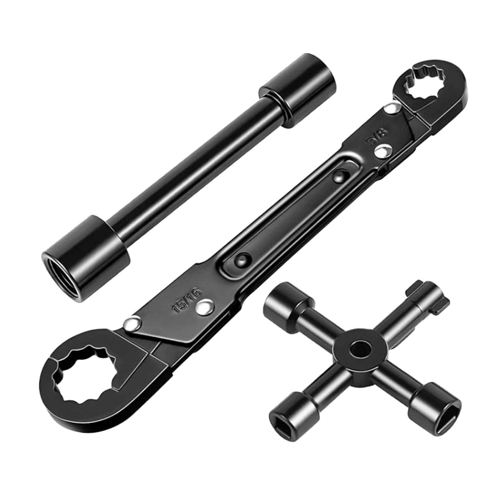 

Angle Stop Wrench Set Ni Plated Steel Double Headed Pipe Wrench Valve Spanner for Piping