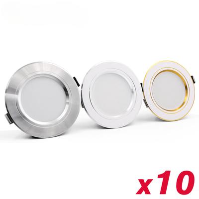 Lot de 10 spots LED encastrables ronds 18 W 15 W 12 W 9 W 5 W, plafonnier LED AC 220 V 230 V 240 V, éclairage intérieur blanc chaud et froid