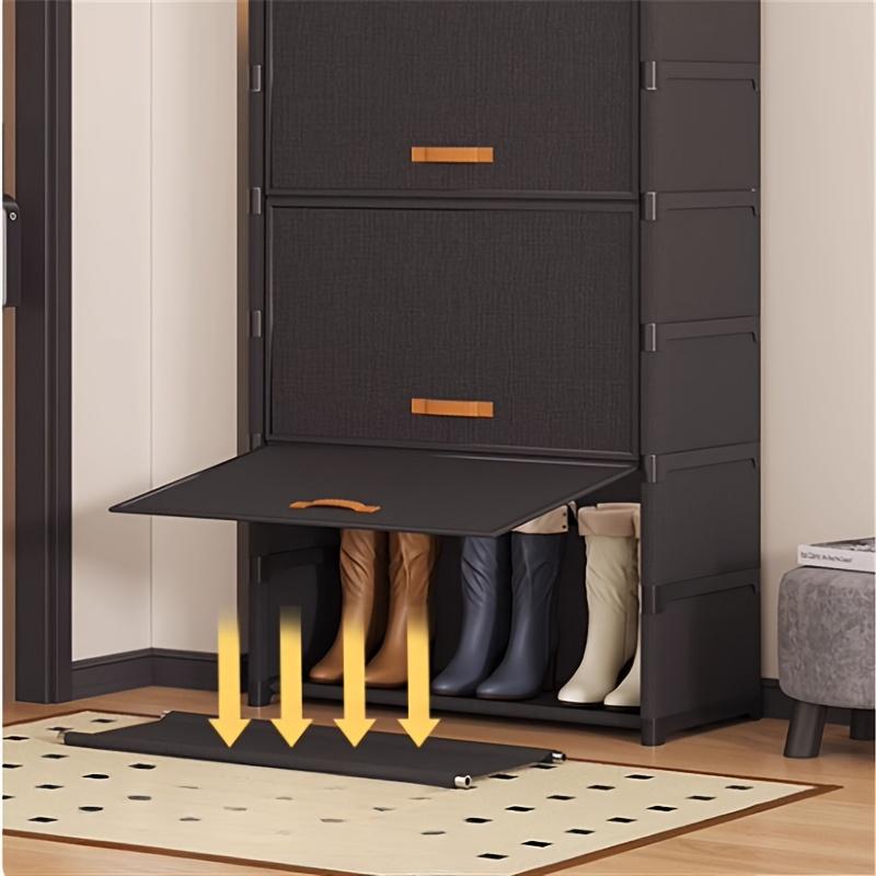 Shoe Rack with Dust Cover - Portable, Stackable and Independent Home Office Shoe Cabinet, Clean, Neat, Convenient, Beautiful, The Best Christmas Gift