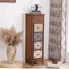 American Solid Wood Narrow Retro Painted Drawer Cabinet - Bedroom & Small Apartment Side Storage.