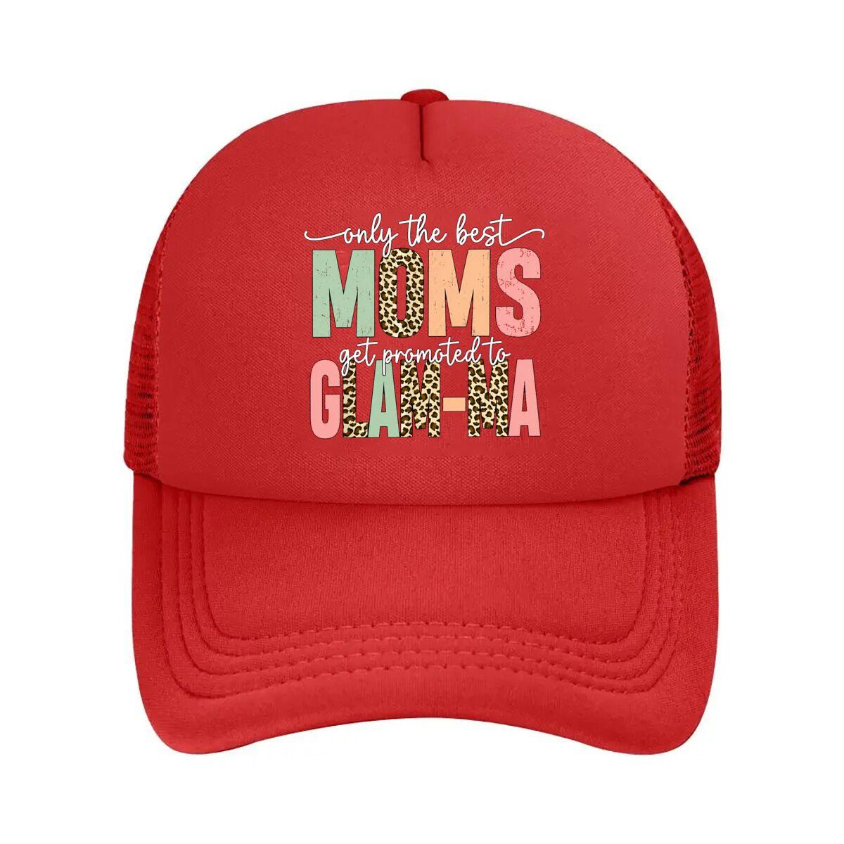 Best Moms Promoted To Glam Ma Mesh Baseball Cap Hip Hop Adjustable