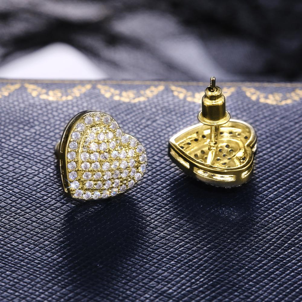 Huitan Classic Design Dazzling Heart Stud Earrings for Women High Quality Romantic Female Accessories Timeless Styling Jewelry