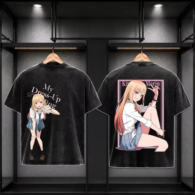 2026 New My Dress Up Darling Kawaii Marin Graphic‑Print Unisex Washed Cotton Short‑Sleeve T‑Shirt, Casual Summer Top T‑Shirt