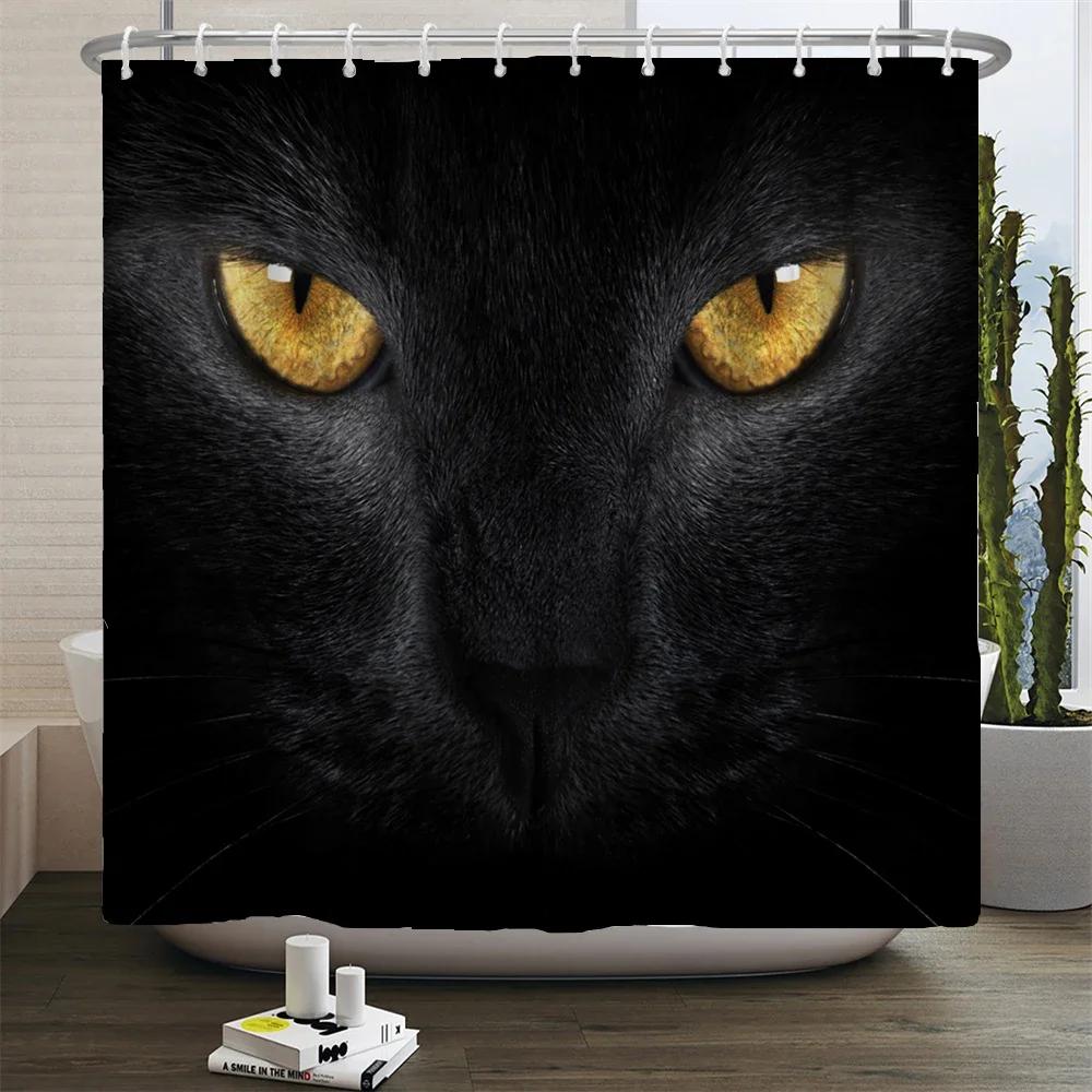 Animals Printed Lion, Tiger, Cat,Elephant,3D Bath Curtains Waterproof Polyester Cloth Washable Bathroom Shower Curtain With Hook