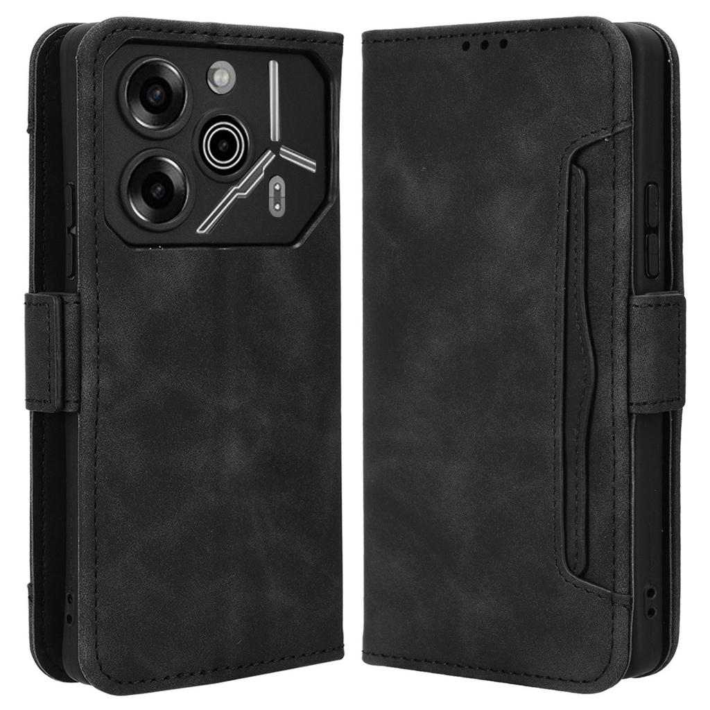 For TECNO Pova 6 Pro 5G LI9 Leather Case Multiple Card Slots Phone Cover -  Red