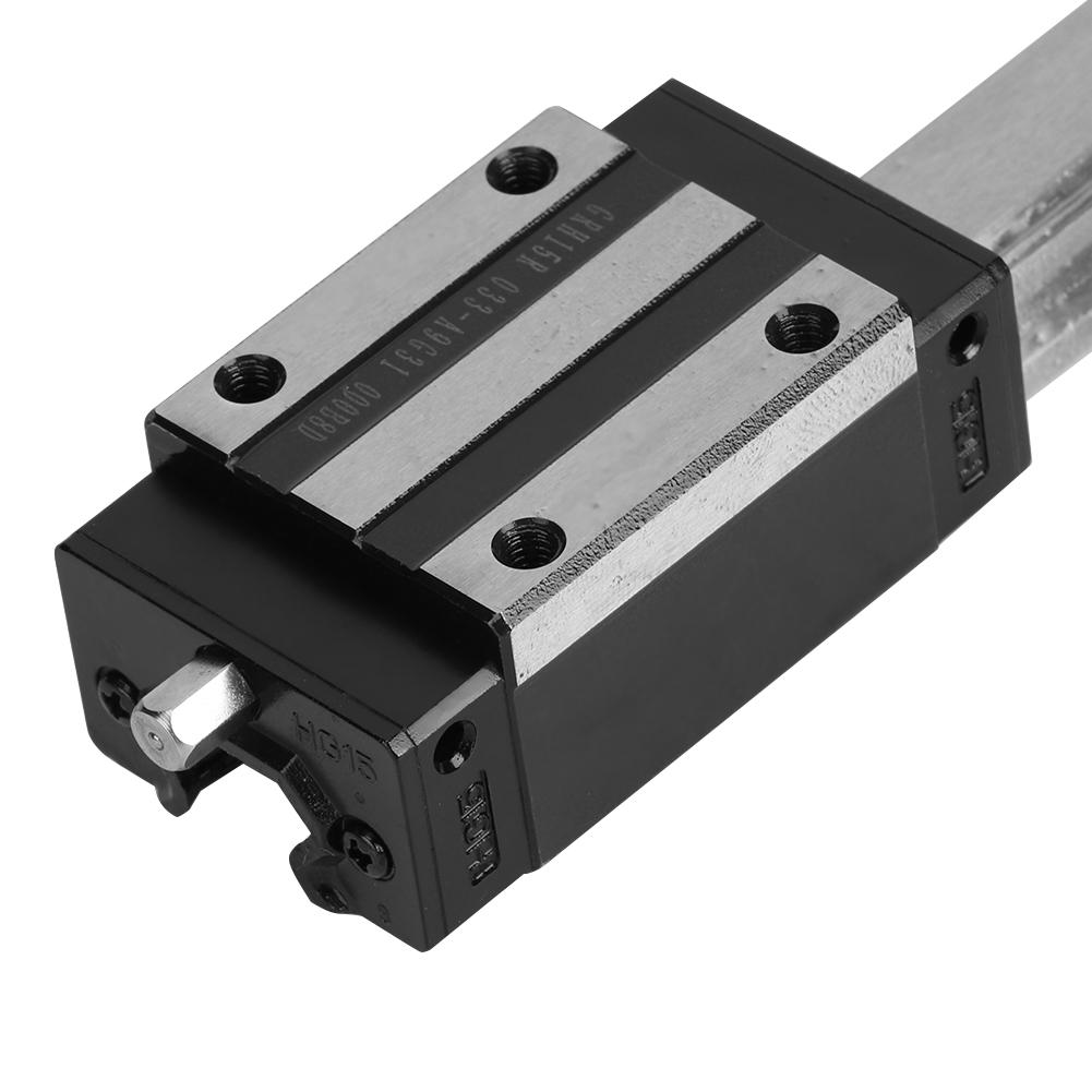 2Pcs HG15-300mm Cast Iron Linear Guide Rail with 4Pcs HGH15 Linear Bearing Slide Block Black