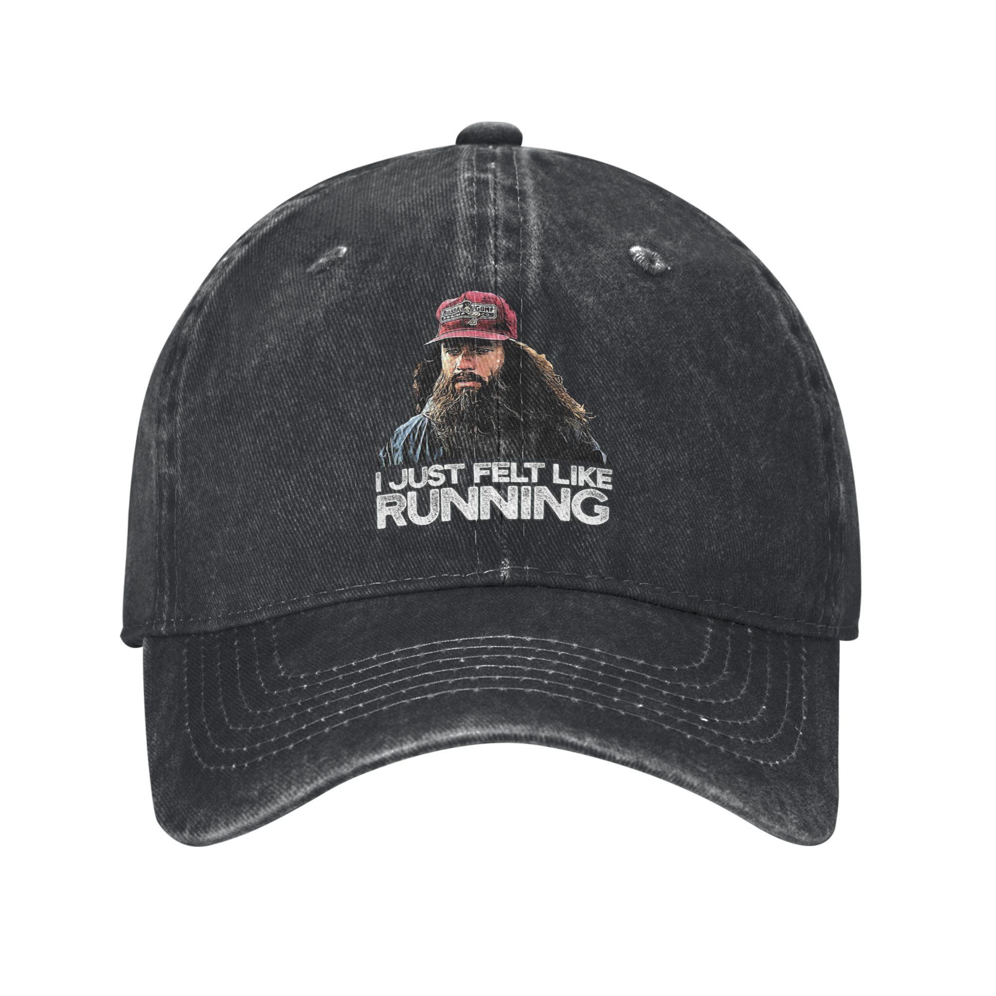 I Just Felt Like Running Forrest Gump Baseball Cap Retro Distressed Washed Snapback Cap Unisex Outdoor Golf Gift Caps Hat One Size