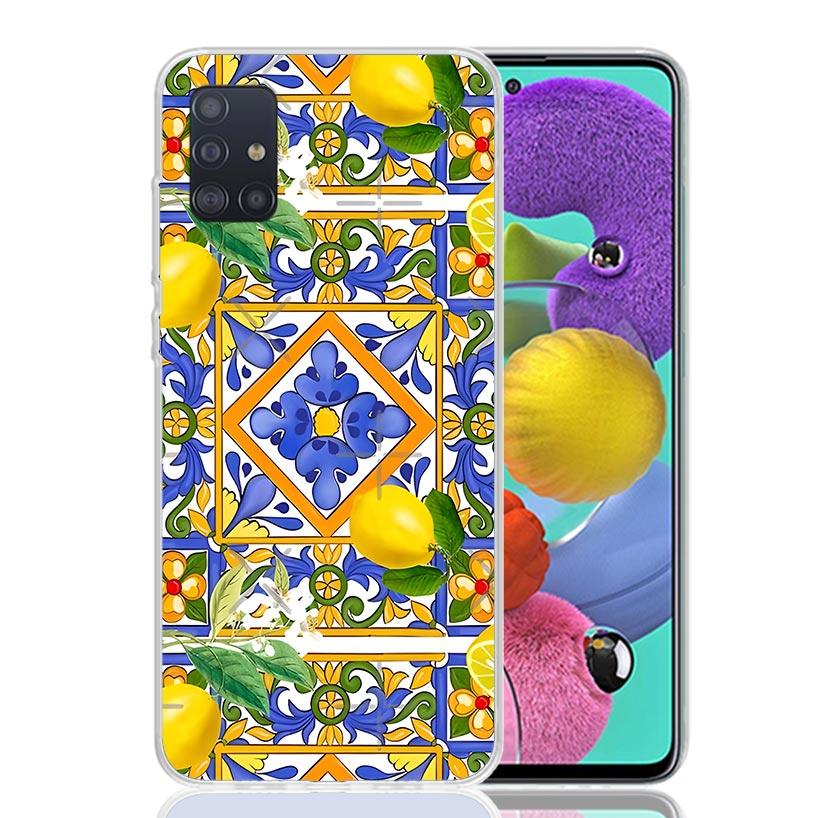 

Mediterranean Lemon Phone Case For Samsung Galaxy A52 A32 A22 A12 A02S A50S A30S A51 A31 AA71 Note 20 Ultra 10 S10 Plus Galaxy A Samsung A50