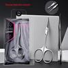 Professional Stainless Steel Cuticle Nippers with Curved Blades and Multi-Layer Ring, Small Scissors for Manicure