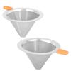 Coffee Maker Drip Filter Double Layer Stainless Steel Reusable Coffee Funnel for 1‑2 PeopleOrange