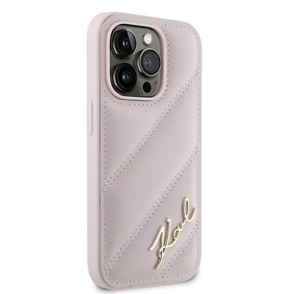 Etui do iPhone 14 Pro Karl Lagerfeld Diagonal Quilted Różowe