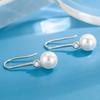 Luxury Female Earrings  Sterling SIlver Pearl Earrings Cross Round Natural Pearl Ear Women Wedding Party  Gift Brincos