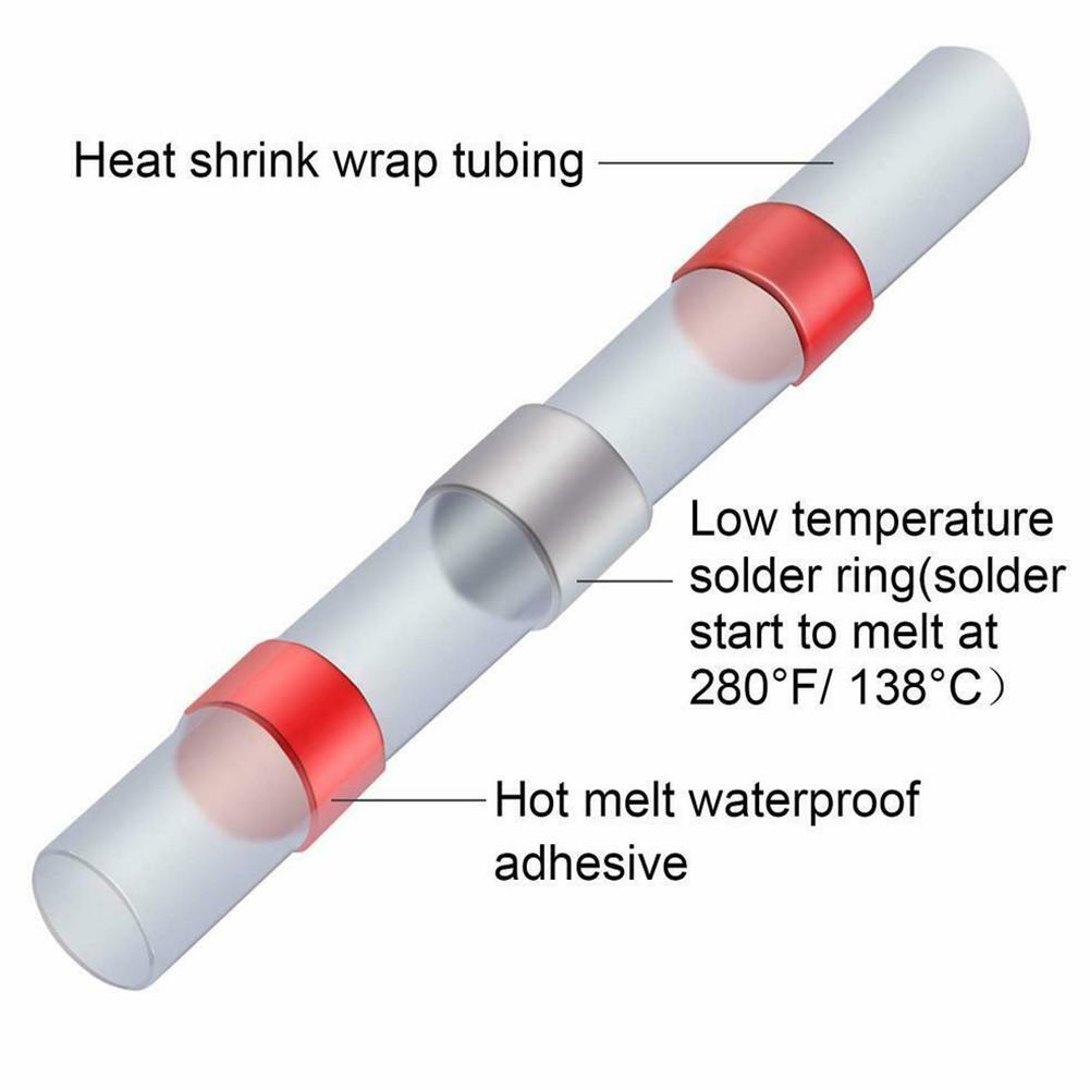 400Pcs Waterproof Solder Seal Heat Shrink Sleeve Wire Butt Terminals Connectors